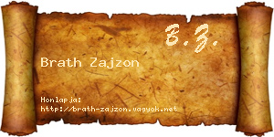 Brath Zajzon névjegykártya